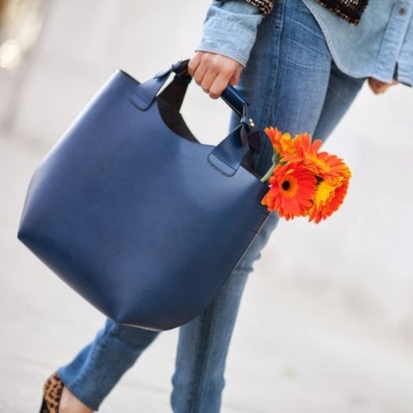 zara leather shopper